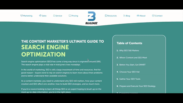 Blueleadz - The Content Marketer's Ultimate Guide to Search Engine Optimization